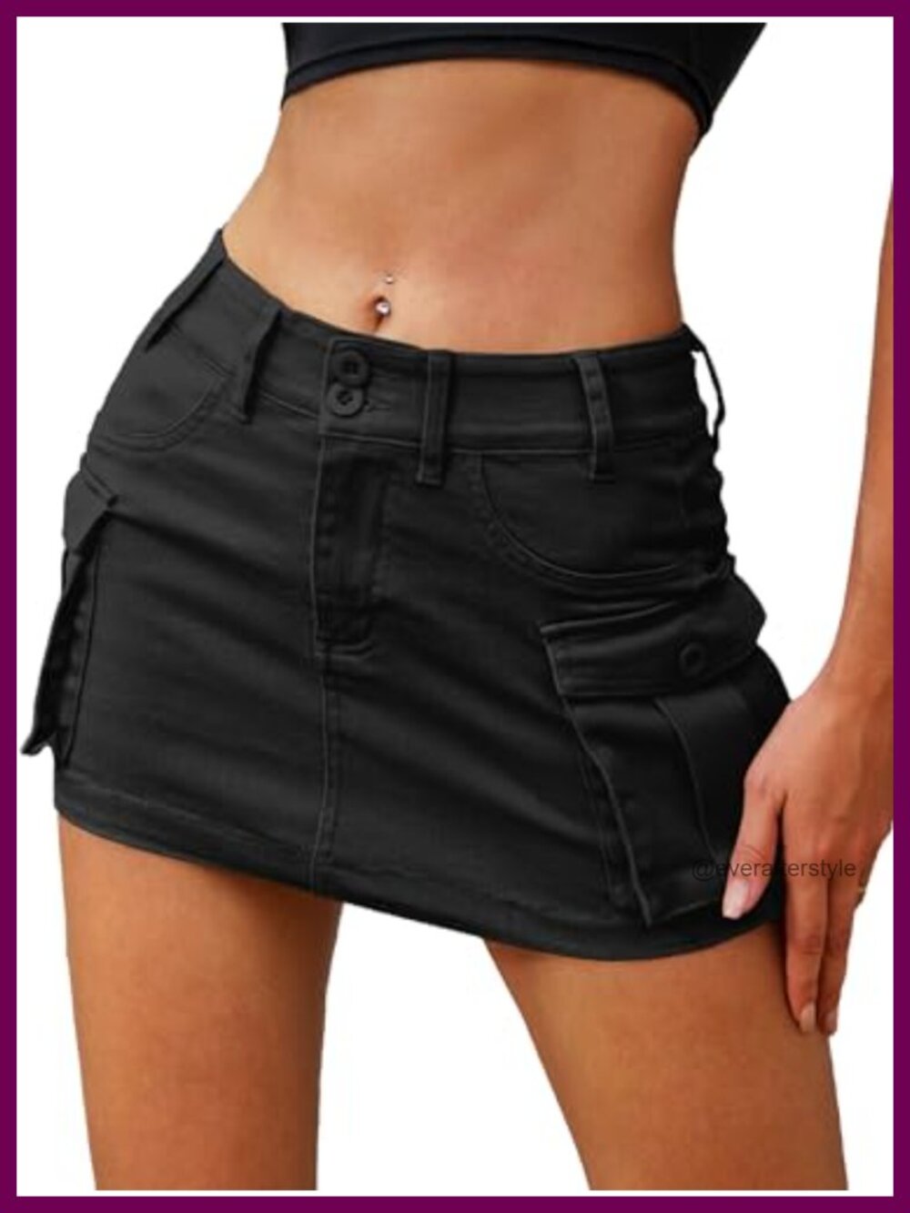 Low Rise Denim Mini Skirt High Stretch Cotton Blend Bodycon Jean Skirt